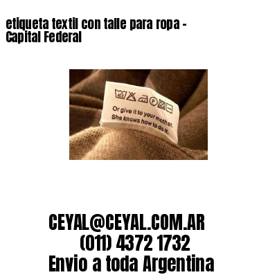 etiqueta textil con talle para ropa – Capital Federal