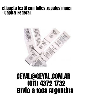 etiqueta textil con talles zapatos mujer – Capital Federal