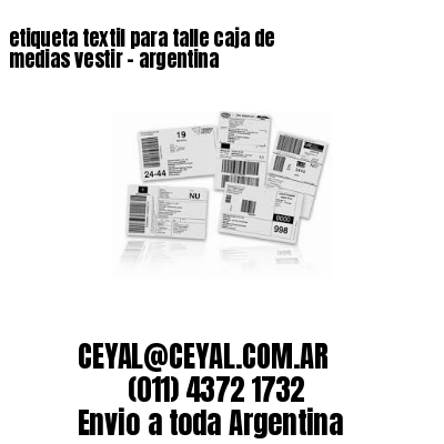 etiqueta textil para talle caja de medias vestir – argentina
