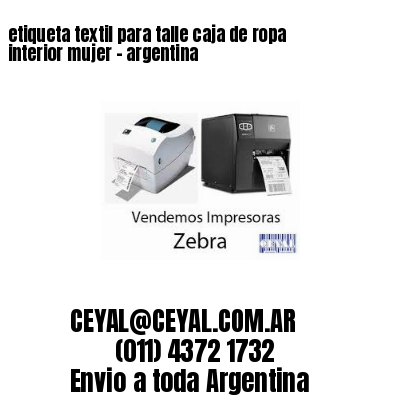 etiqueta textil para talle caja de ropa interior mujer – argentina