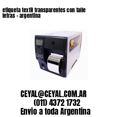 etiqueta textil transparentes con talle letras – argentina