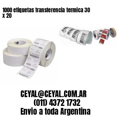 1000 etiquetas transferencia termica 30 x 20
