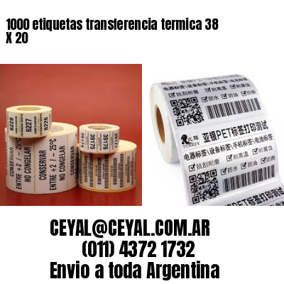 1000 etiquetas transferencia termica 38 X 20