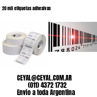 20 mil etiquetas adhesivas