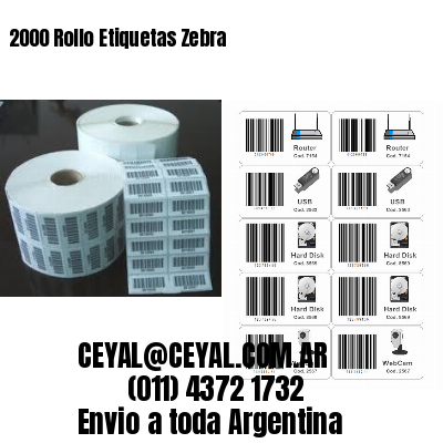 2000 Rollo Etiquetas Zebra