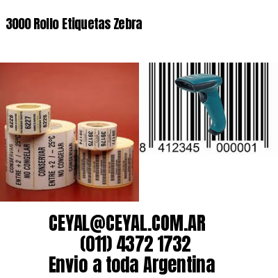 3000 Rollo Etiquetas Zebra