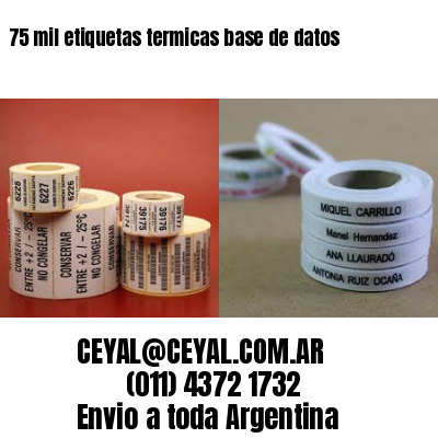 75 mil etiquetas termicas base de datos
