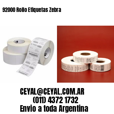 92000 Rollo Etiquetas Zebra