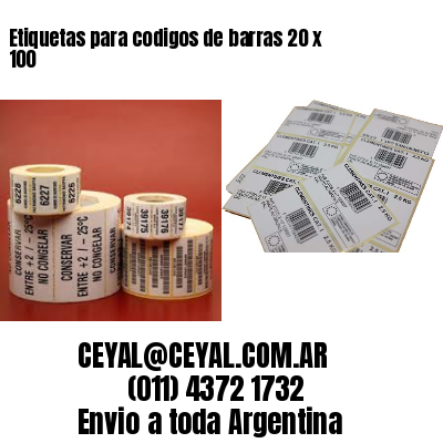 Etiquetas para codigos de barras 20 x 100