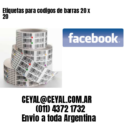 Etiquetas para codigos de barras 20 x 20