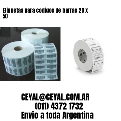 Etiquetas para codigos de barras 20 x 50