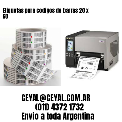 Etiquetas para codigos de barras 20 x 60