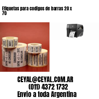 Etiquetas para codigos de barras 20 x 70