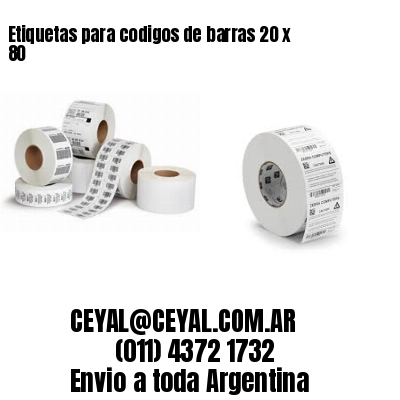 Etiquetas para codigos de barras 20 x 80