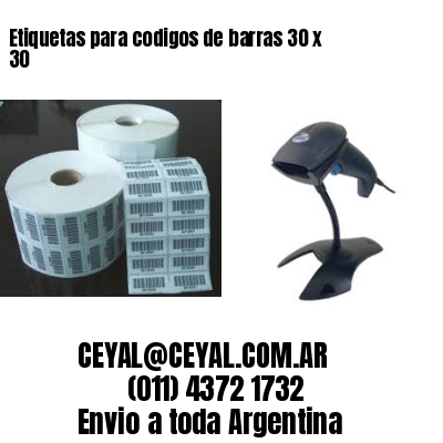 Etiquetas para codigos de barras 30 x 30