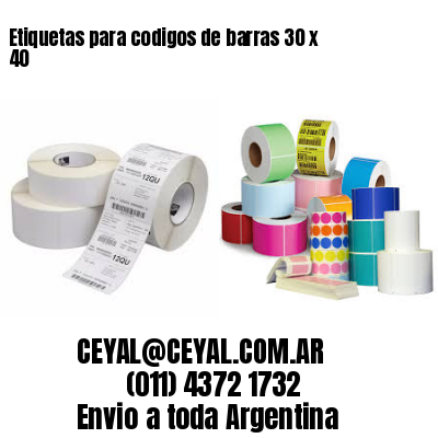 Etiquetas para codigos de barras 30 x 40