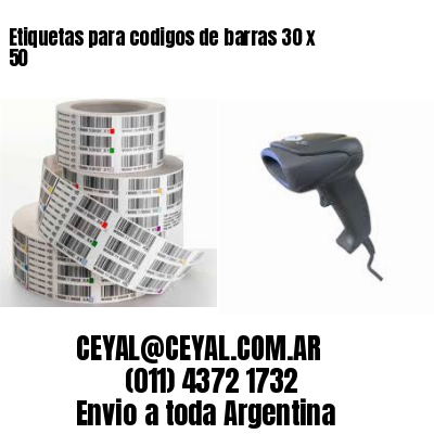 Etiquetas para codigos de barras 30 x 50
