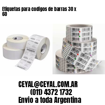 Etiquetas para codigos de barras 30 x 60