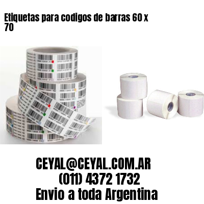 Etiquetas para codigos de barras 60 x 70