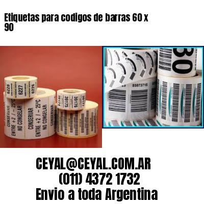 Etiquetas para codigos de barras 60 x 90