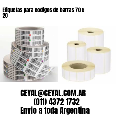 Etiquetas para codigos de barras 70 x 20