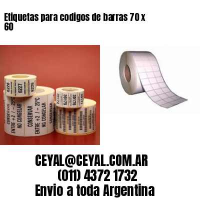 Etiquetas para codigos de barras 70 x 60