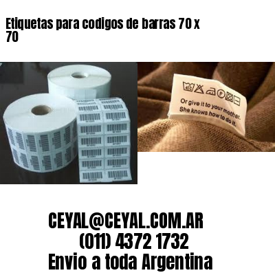 Etiquetas para codigos de barras 70 x 70