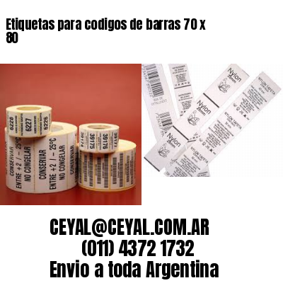 Etiquetas para codigos de barras 70 x 80