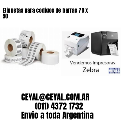Etiquetas para codigos de barras 70 x 90