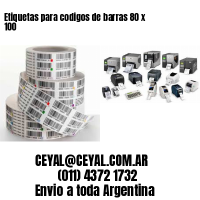 Etiquetas para codigos de barras 80 x 100