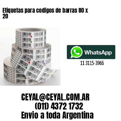 Etiquetas para codigos de barras 80 x 20