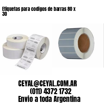 Etiquetas para codigos de barras 80 x 30