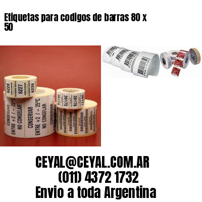 Etiquetas para codigos de barras 80 x 50