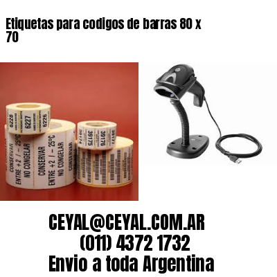 Etiquetas para codigos de barras 80 x 70