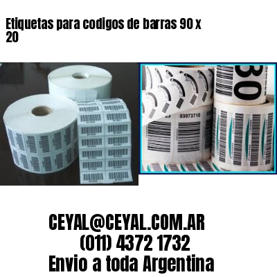 Etiquetas para codigos de barras 90 x 20