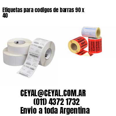 Etiquetas para codigos de barras 90 x 40