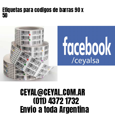 Etiquetas para codigos de barras 90 x 50
