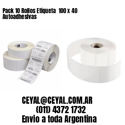 Pack 10 Rollos Etiqueta  100 x 40 Autoadhesivas