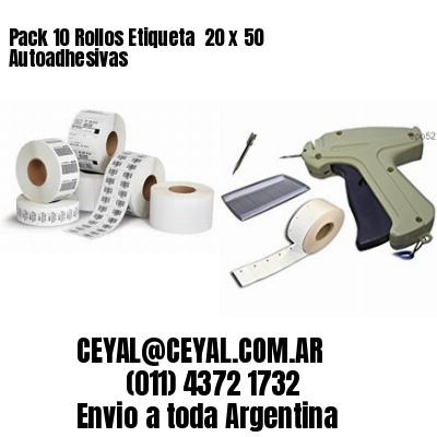 Pack 10 Rollos Etiqueta  20 x 50 Autoadhesivas