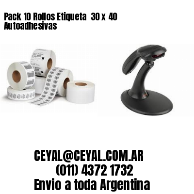 Pack 10 Rollos Etiqueta  30 x 40 Autoadhesivas