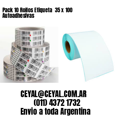 Pack 10 Rollos Etiqueta  35 x 100 Autoadhesivas