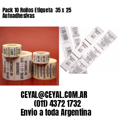 Pack 10 Rollos Etiqueta  35 x 25 Autoadhesivas
