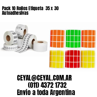 Pack 10 Rollos Etiqueta  35 x 30 Autoadhesivas