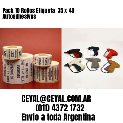 Pack 10 Rollos Etiqueta  35 x 40 Autoadhesivas