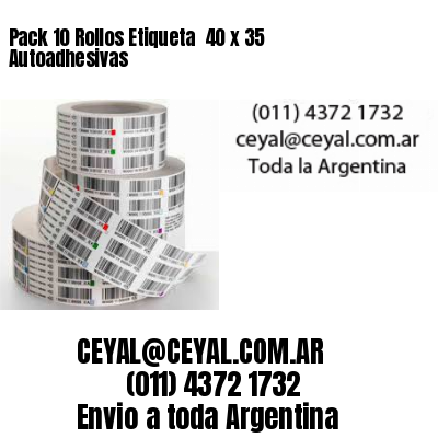 Pack 10 Rollos Etiqueta  40 x 35 Autoadhesivas