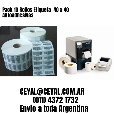 Pack 10 Rollos Etiqueta  40 x 40 Autoadhesivas
