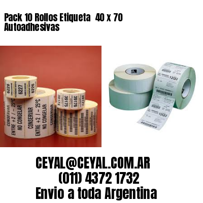 Pack 10 Rollos Etiqueta  40 x 70 Autoadhesivas