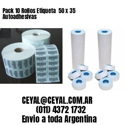Pack 10 Rollos Etiqueta  50 x 35 Autoadhesivas