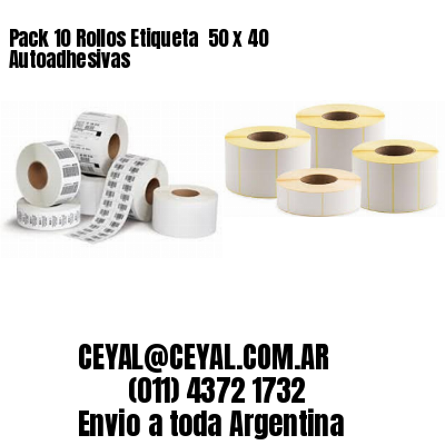Pack 10 Rollos Etiqueta  50 x 40 Autoadhesivas