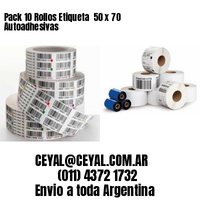 Pack 10 Rollos Etiqueta  50 x 70 Autoadhesivas